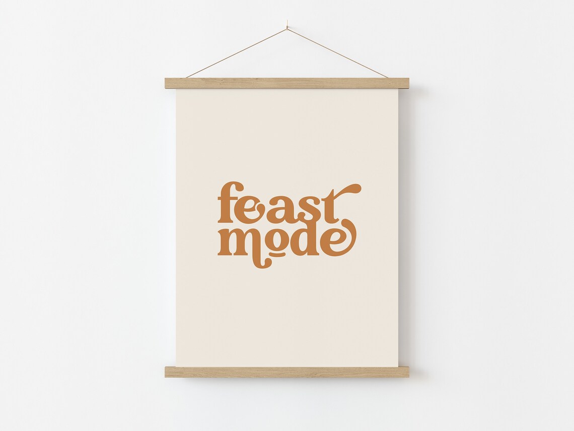 Feast Mode Thanksgiving Funny Art Print, Boho Decor - Image 3