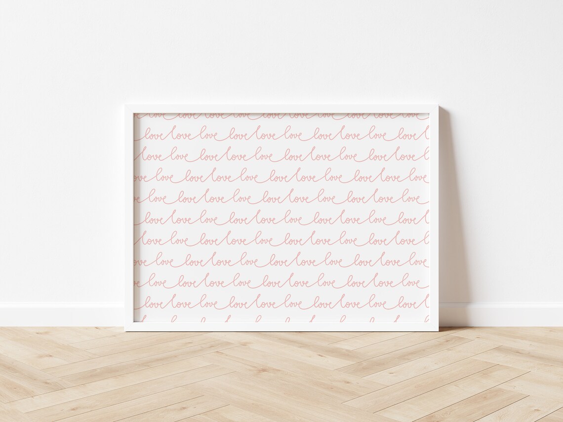 Minimal Valentine Love Cursive Wall Art Print - Image 2
