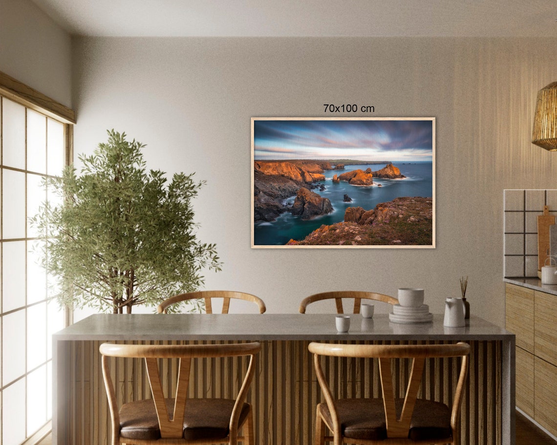 Cornwall England Rocky Cliffs Sea Stacks Long Exposure Coast Poster - Image 3