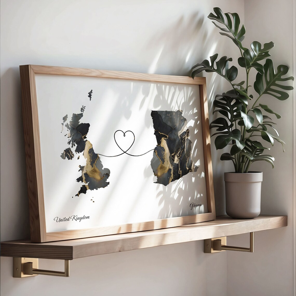 United Kingdom To Ghana Travel Map Poster - Image 3