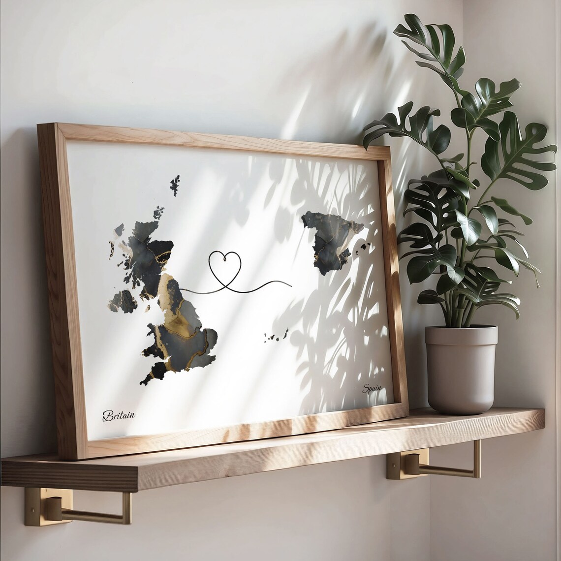 Britain to Spain Map Art Print, Long Distance Travel - Image 3