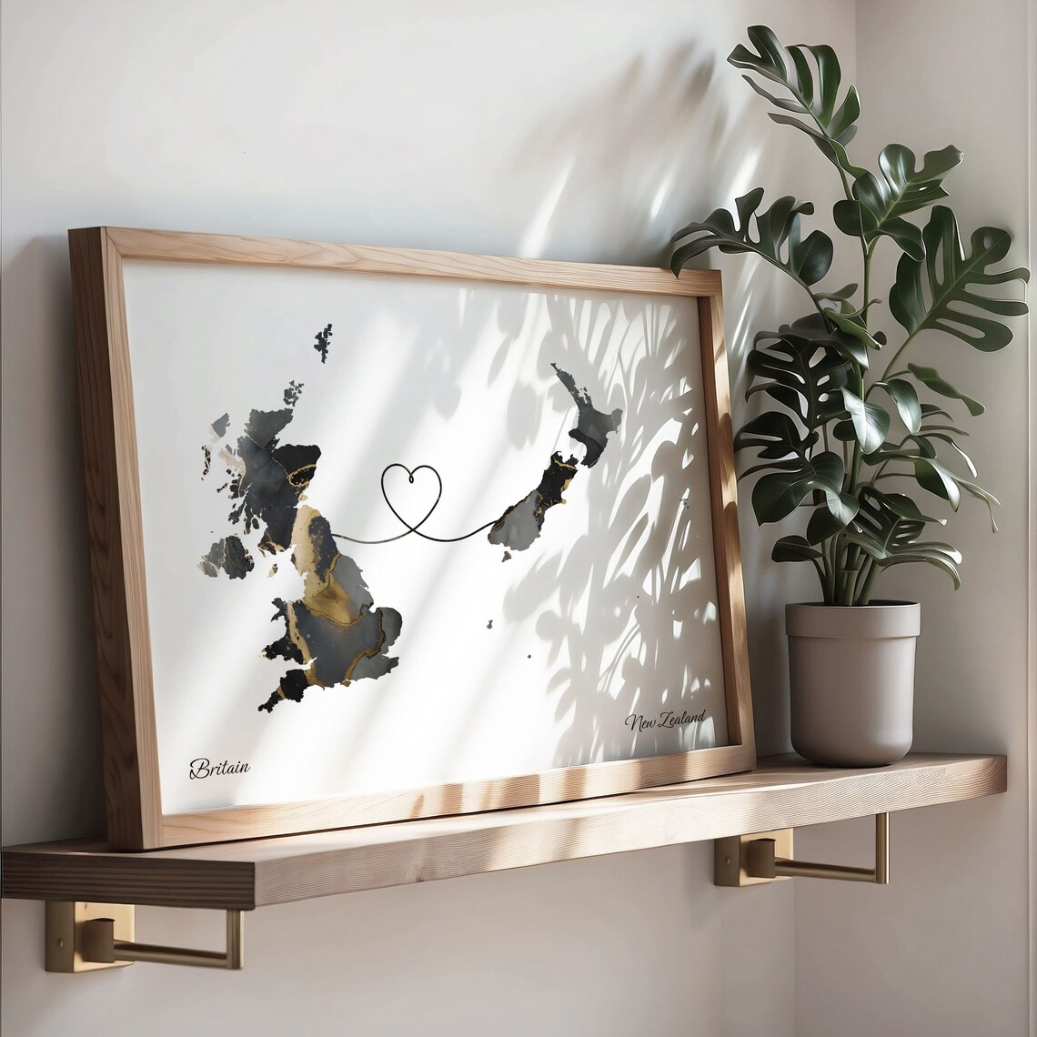 Britain To New Zealand Map Poster, Travel Art Print - Image 3