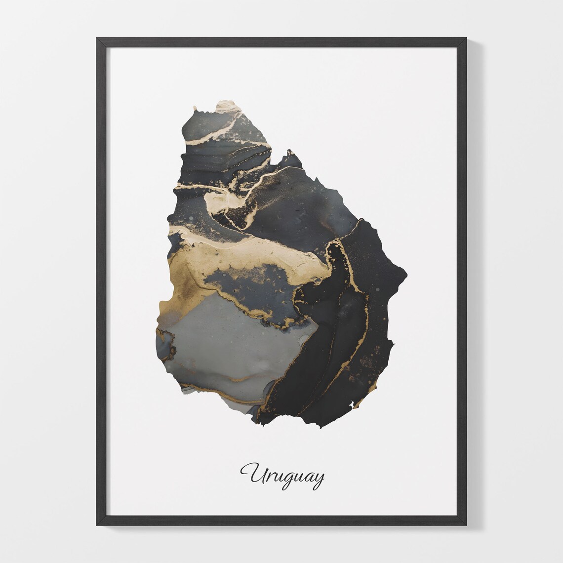 Uruguay Art Print, Elegant Country Map Poster