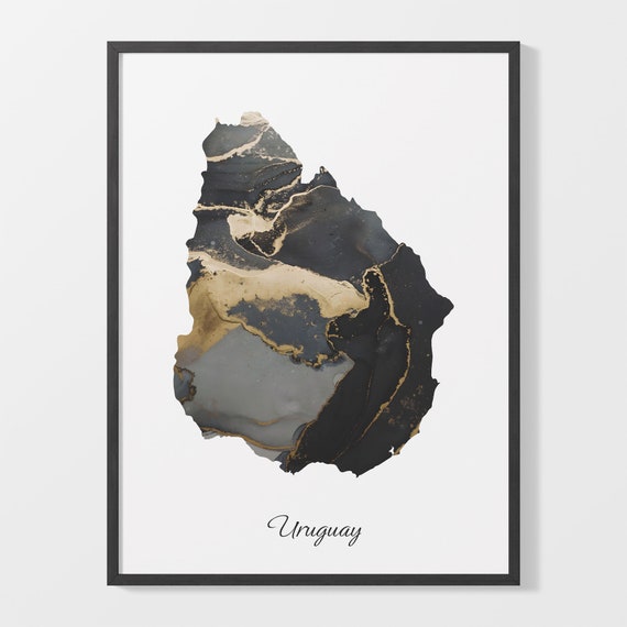 Uruguay Art Print, Elegant Country Map Poster