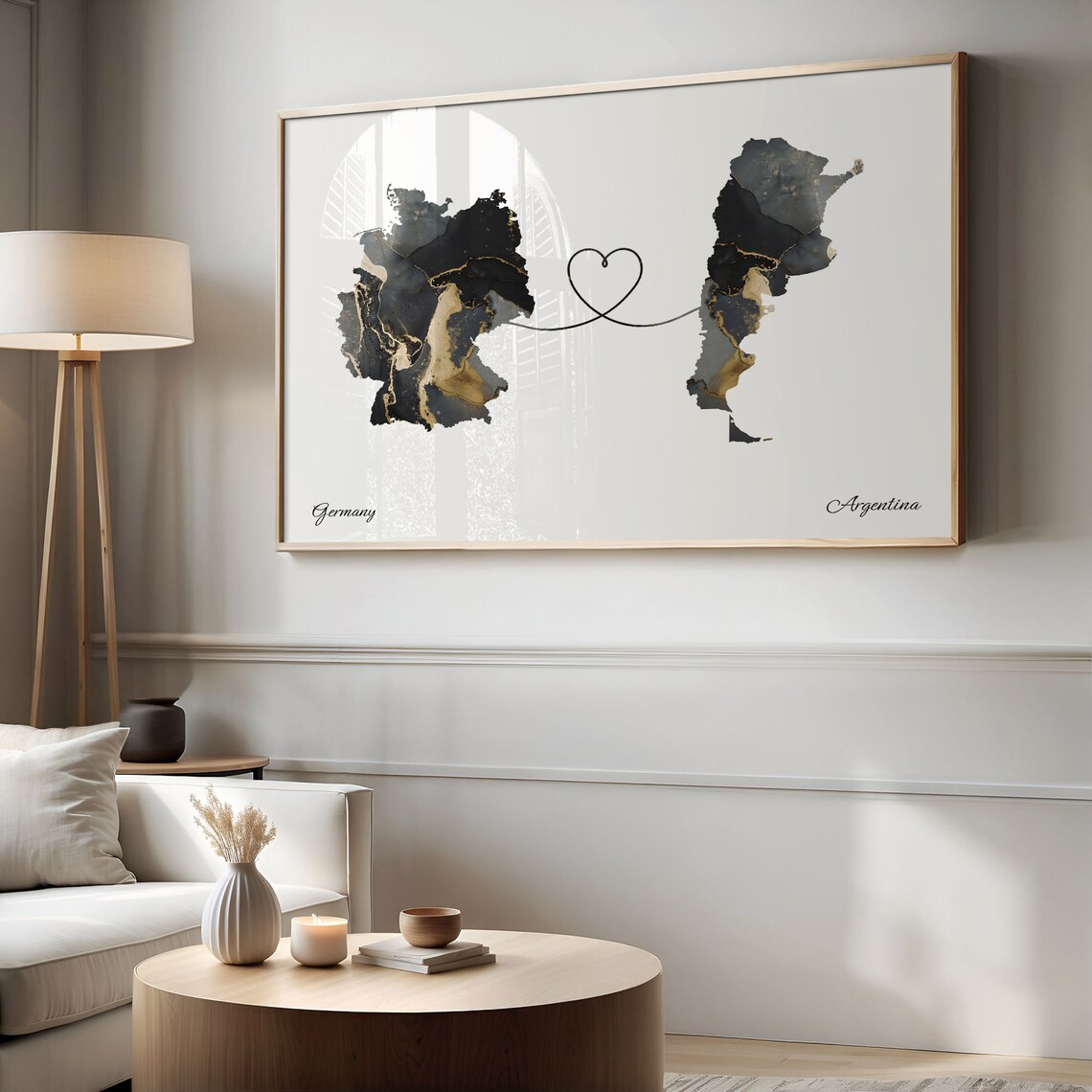 Germany To Argentina Map Poster, Travel Art Print - Image 2