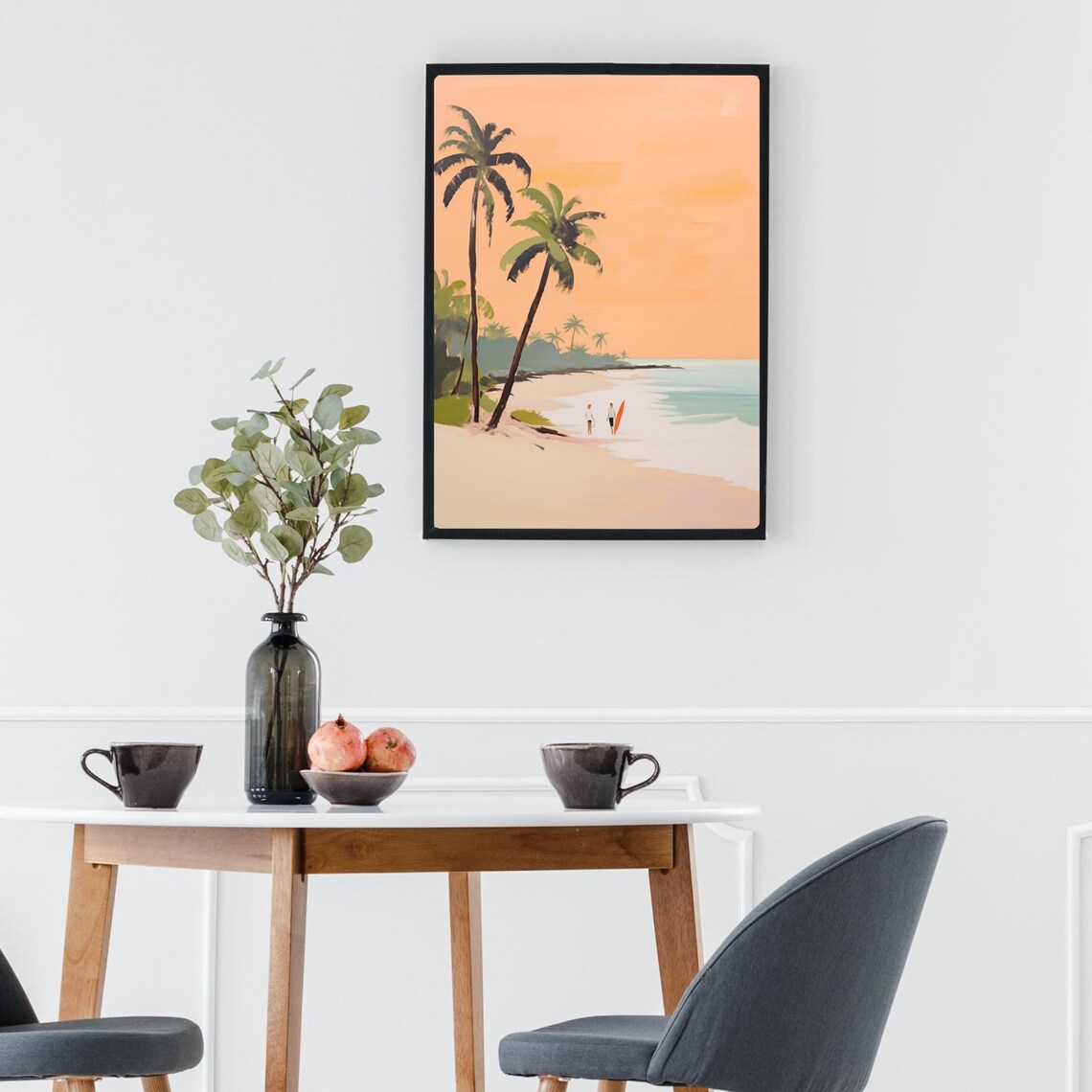 Sunset Surfer Print Colorful Beach Painting Ocean Wall Art Giclee - Image 4