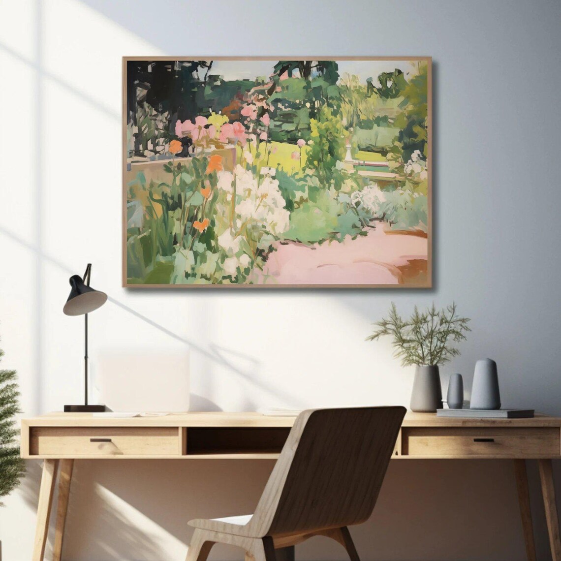 Lush Summer Flower Garden Impressionist Painting Floral Art Poster - Image 4