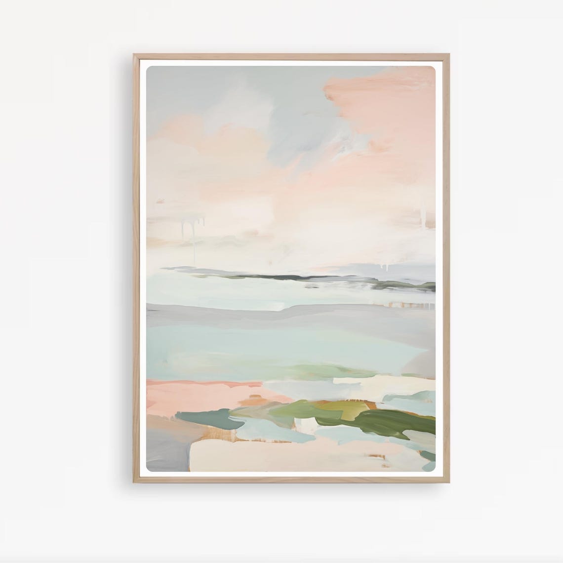 Pastel Abstract Ocean Seascape Minimal Soft Tones Coastal Poster - Image 2