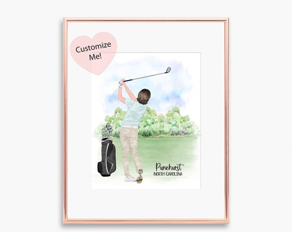 Personalized Golf Gift For Her Custom Wall Art Golf Gift Mothers Day Birthday Keepsake For Grandma Mom Sister Fm Son Daughter Unframed