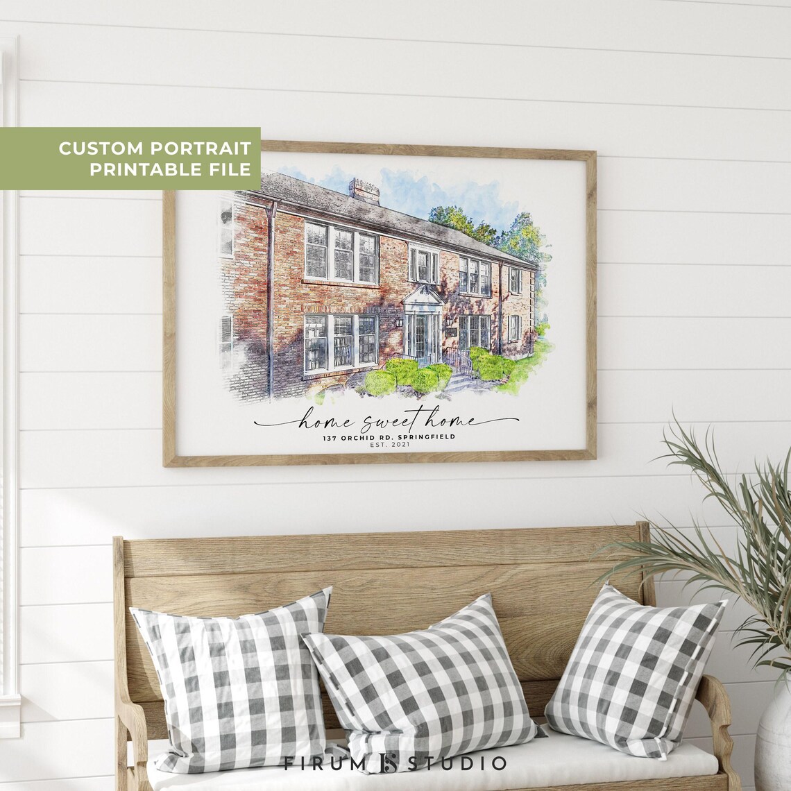 Custom House Portrait, First Home Realtor Gift