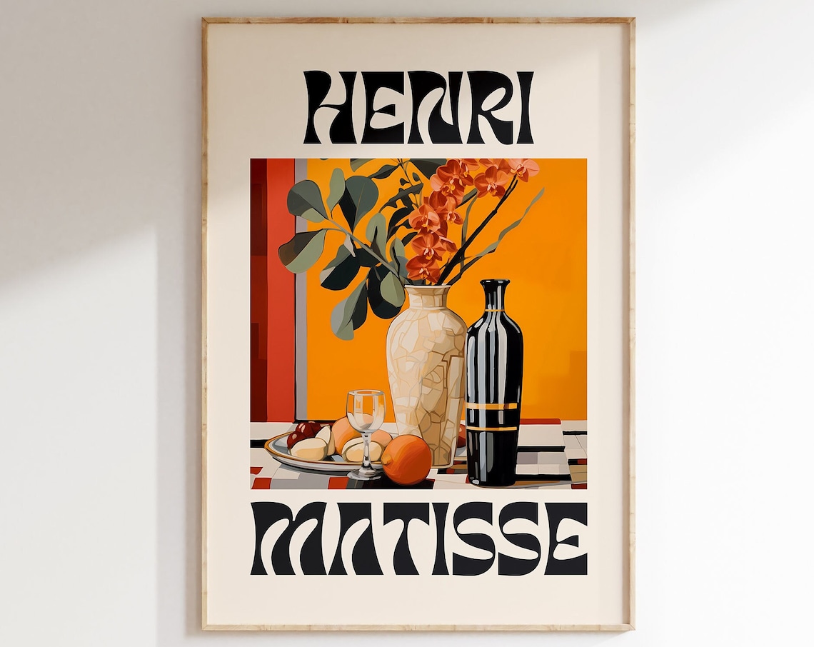 Matisse-Inspired Minimalist Floral Gallery Art Print