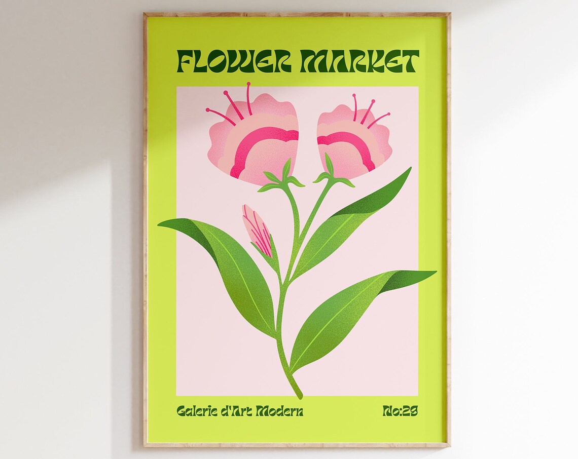 Flower Market Modern Scandinavian Floral Art Print