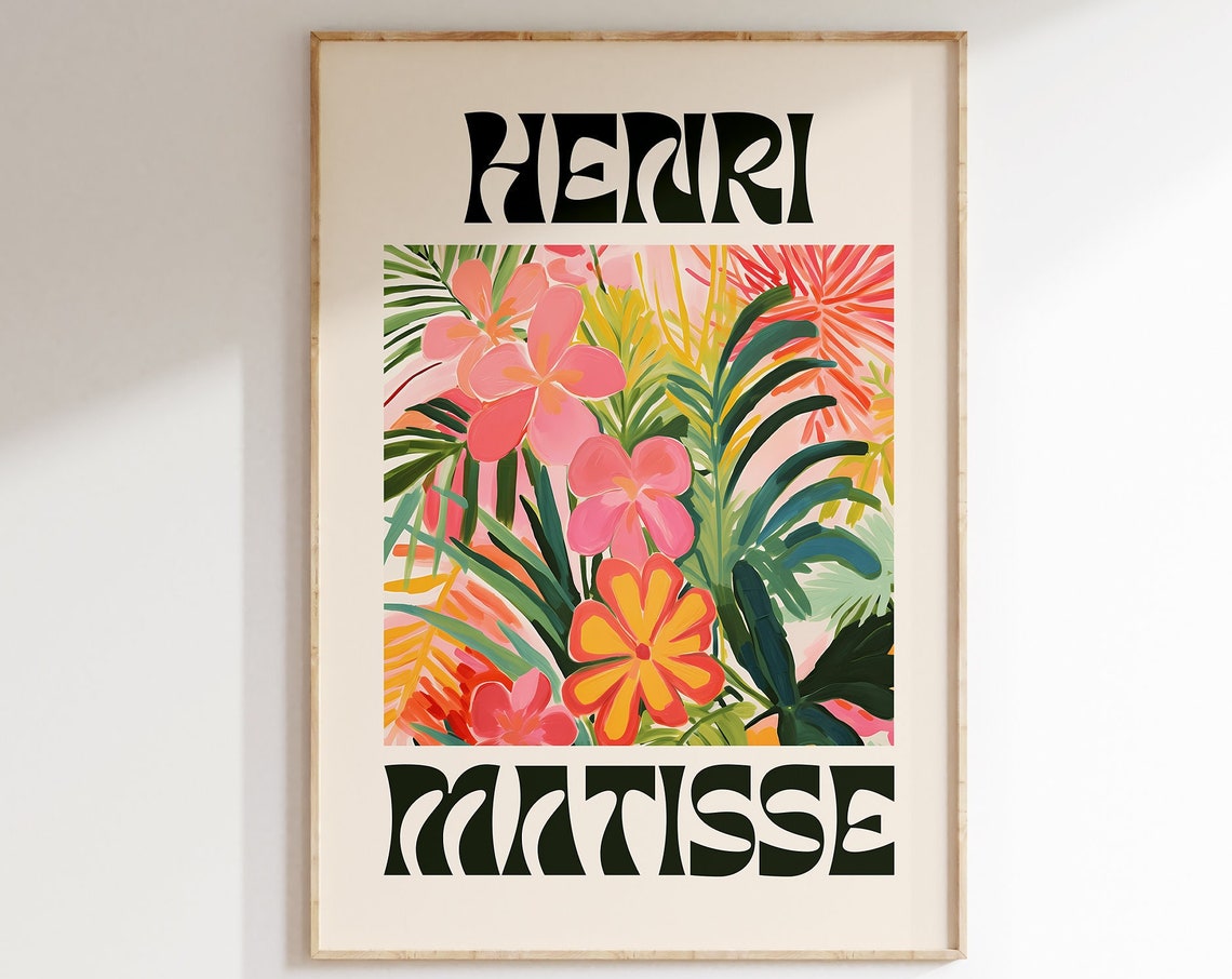 Henri Matisse Tropical Floral Retro Vibrant Botanical Art Poster