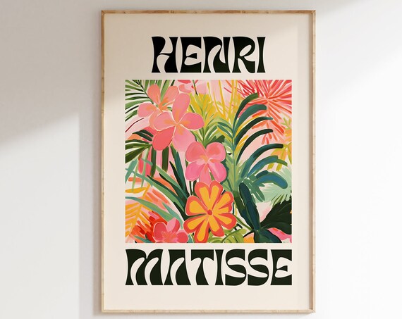 Henri Matisse Print Modern Gallery Exhibition Art Aesthetic Matisse Poster Minimalist Floral Wall Art Colorful Classic Art Home Decor