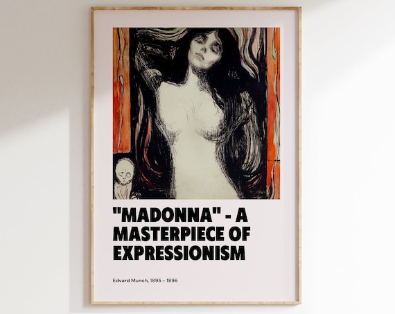 Edvard Munch Madonna 1895 Lithograph Monochrome Figure Art Poster