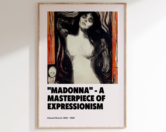Edvard Munch Madonna Poster Edvard Munch Print Exhibition Poster Vintage Mid Century Wall Art Decor Modern Scandinavian Abstract