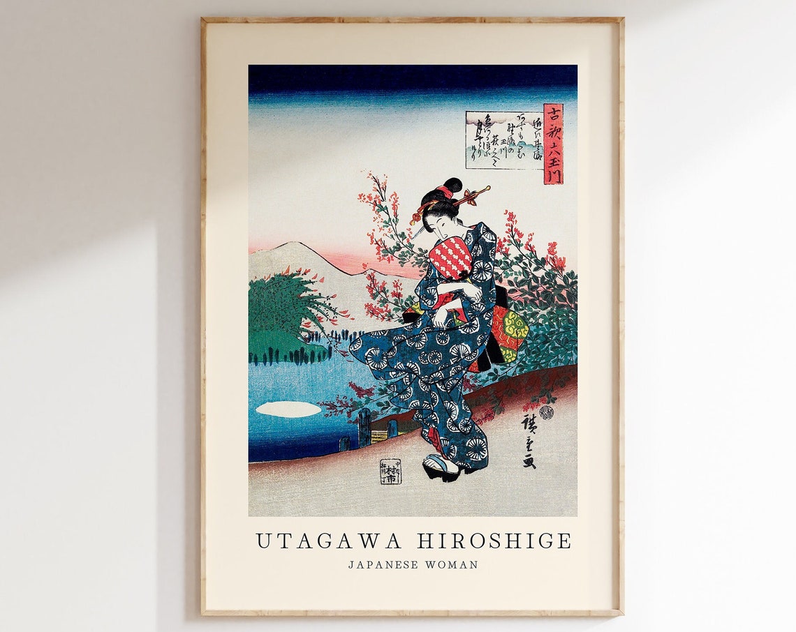 Utagawa Hiroshige Japanese Woman Kimono Ukiyo-e Style Art Poster