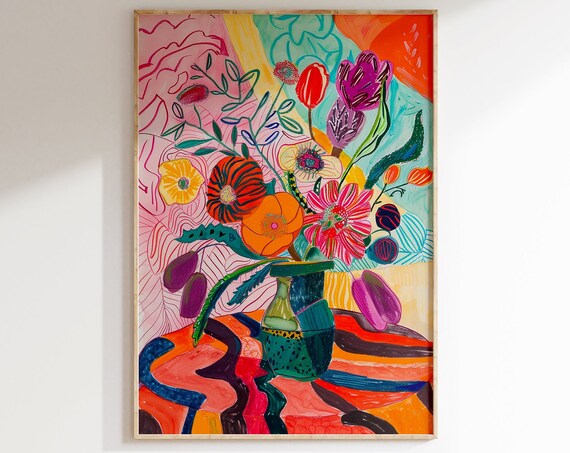 Henri Matisse Inspired Poster Framed Henri Matisse Print Matisse Art Print Living Room Retro Poster Aesthetic Matisse Wall Art