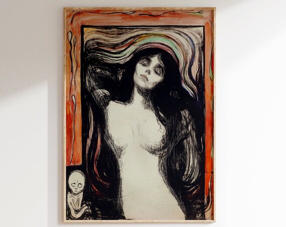 Edvard Munch Madonna Poster Edvard Munch Print Exhibition Poster Vintage Mid Century Wall Art Decor Modern Scandinavian Abstract