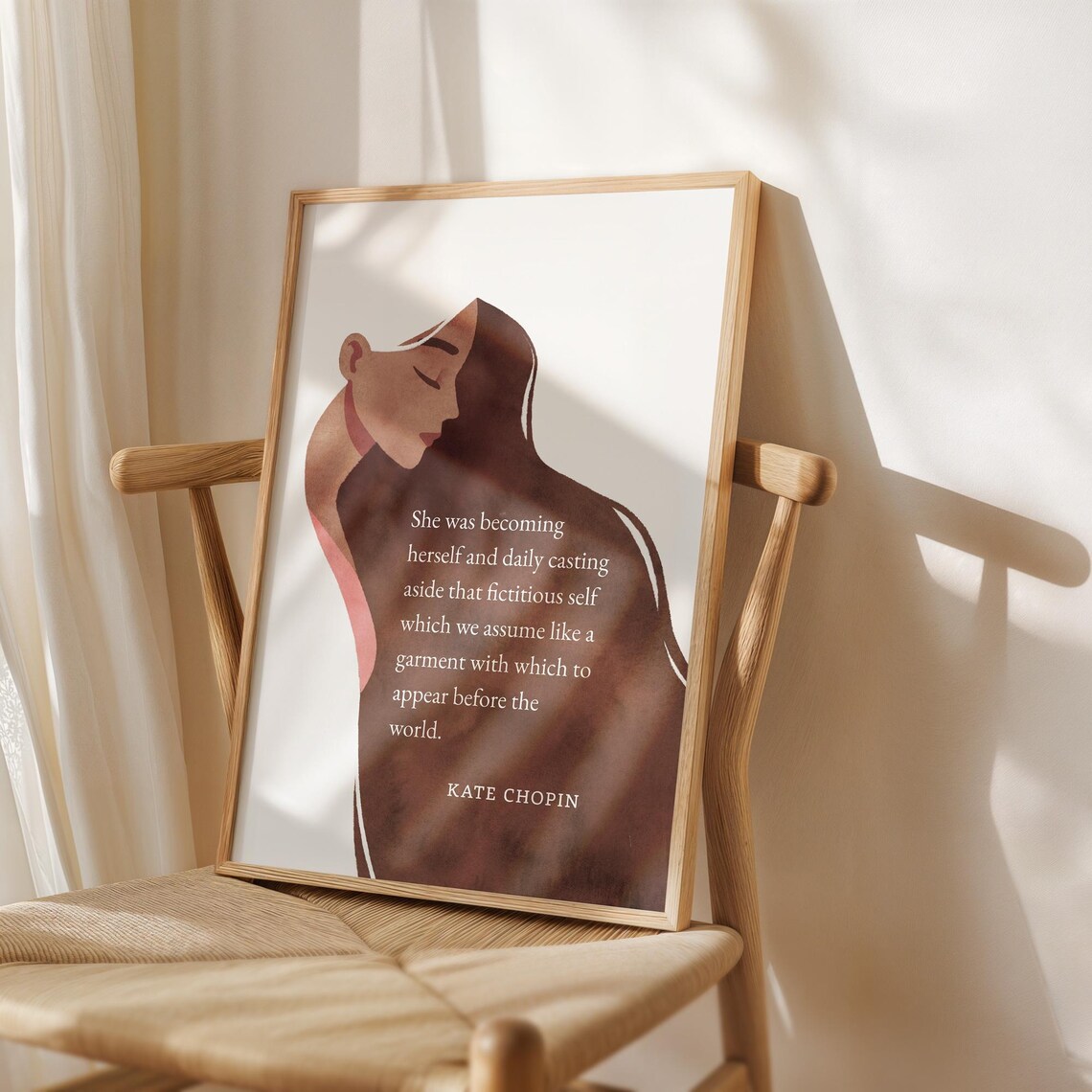 Kate Chopin Becoming Herself Quote Woman Silhouette Feminist Poster - Image 2