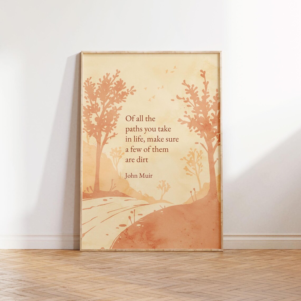 John Muir Dirt Paths Quote Watercolor Nature Trail Adventure Poster - Image 4