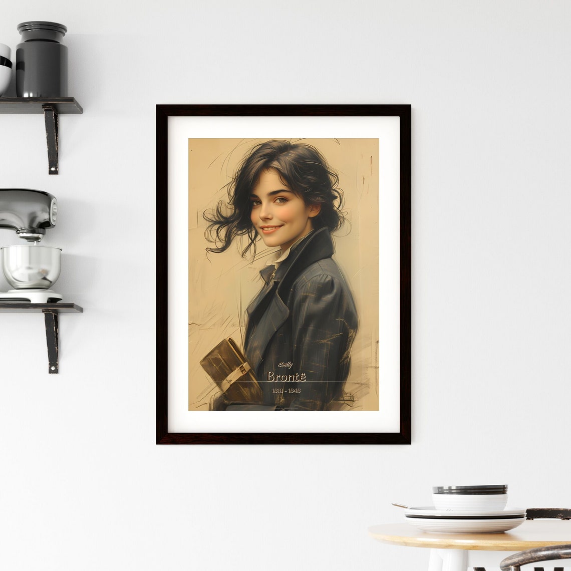 Emily Bront 1818 1848 A Poster Of A Woman Smiling With A Book People Who Made History Customizable - Image 2