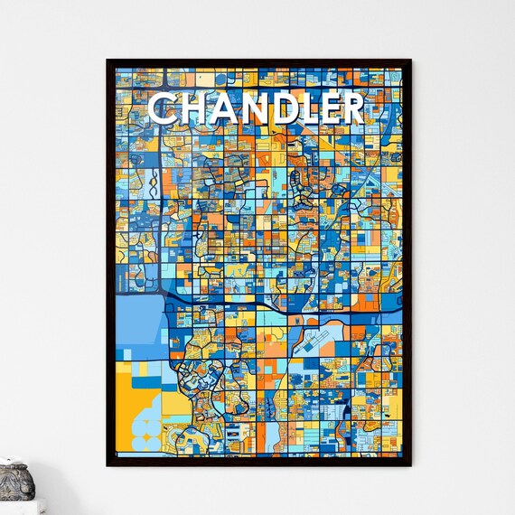 Chandler Arizona Vibrant Colorful Geometric Street Grid City Map Art Poster
