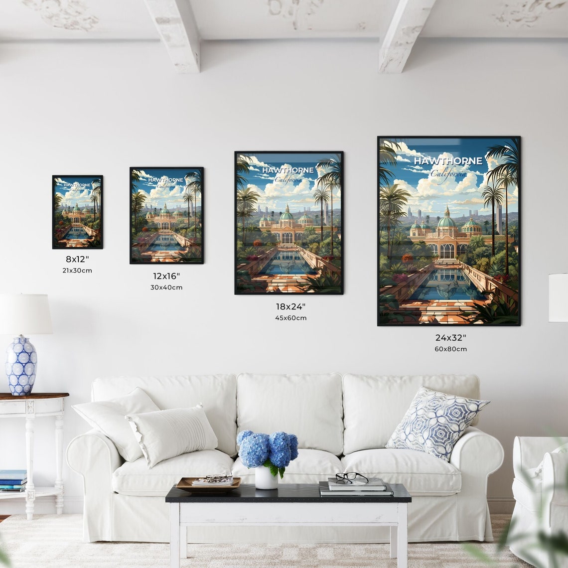 Vivid Hawthorne California Domed Palace Reflecting Pool Poster - Image 3