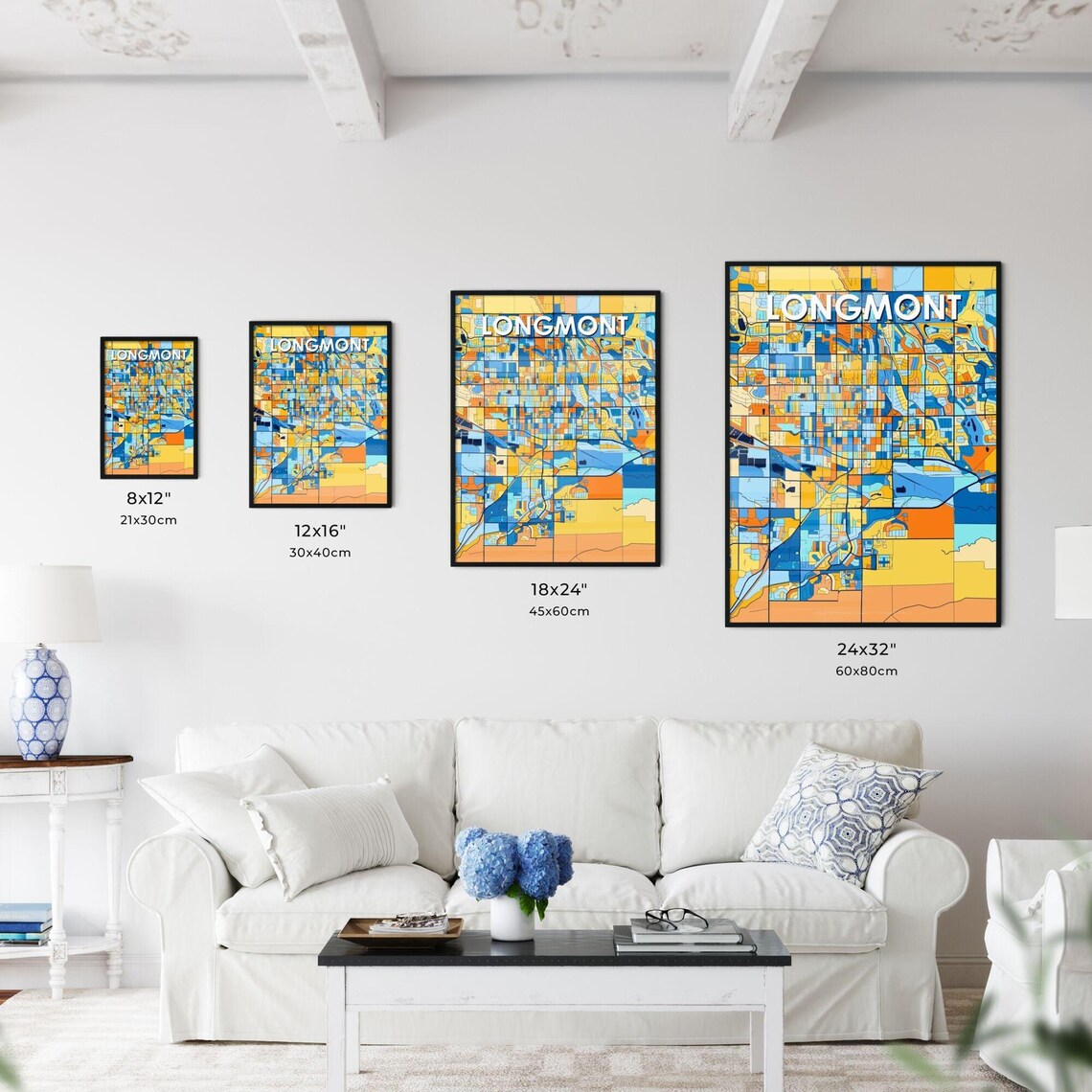 Longmont Colorado Bold Colorful City Map Art Poster Great Hometown Gift - Image 3