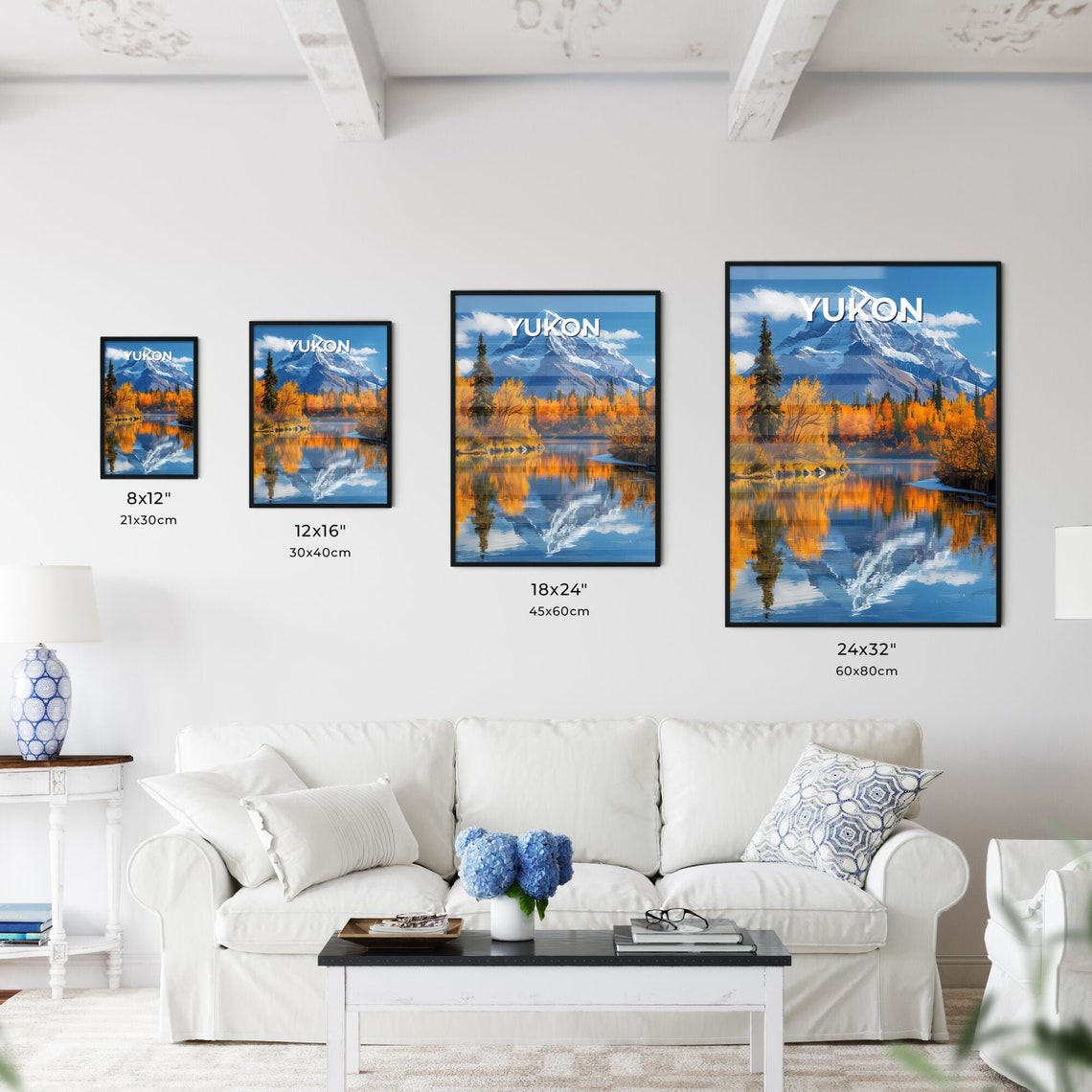 Yukon Snowcapped Mountain Autumn Lake Reflection Travel Poster - Image 3