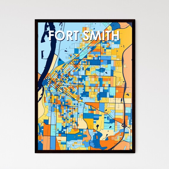 Fort Smith Arkansas Colorful Geometric City Street Map Poster