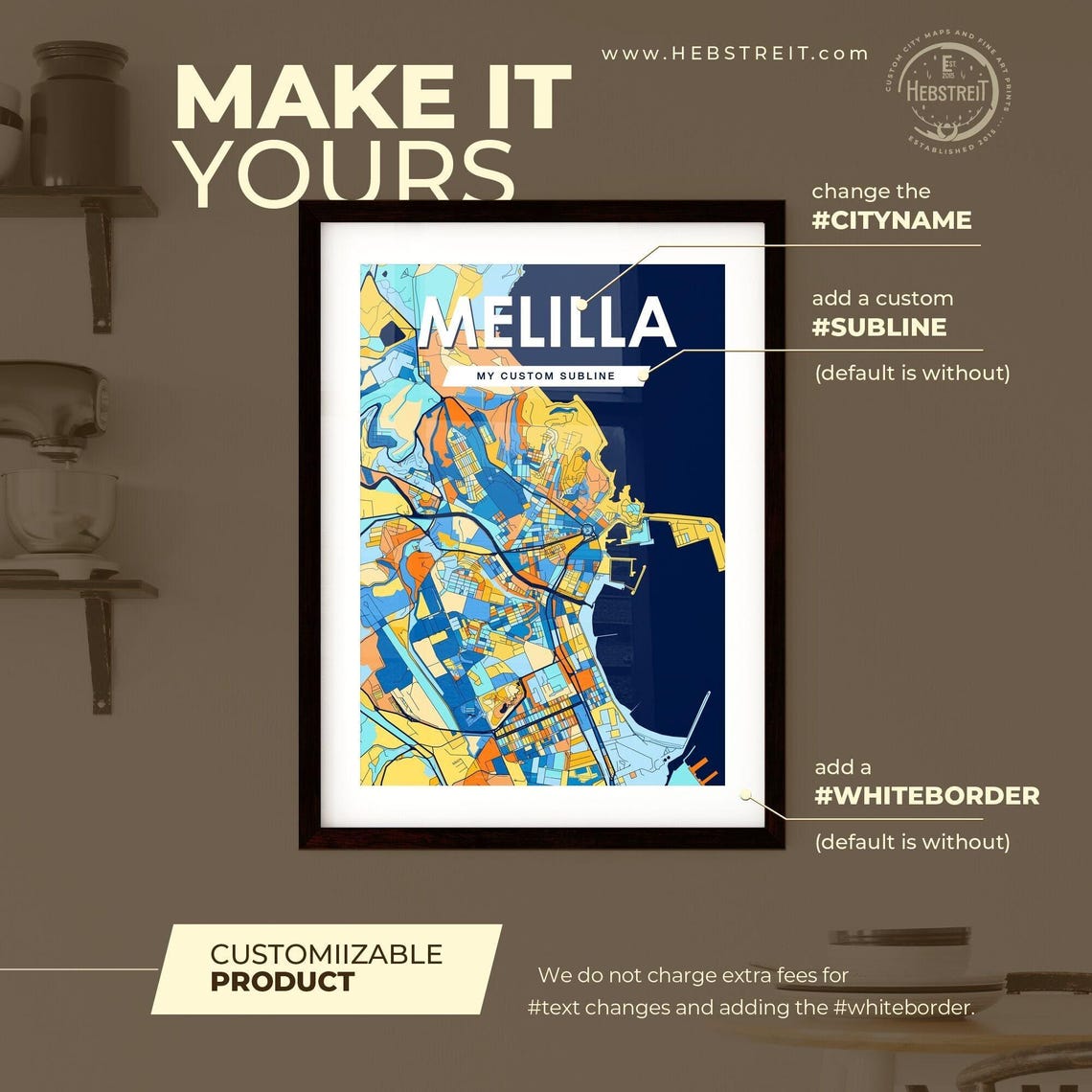 Melilla Spain Vibrant Street Map Artwork Colorful City Design Poster - Image 2