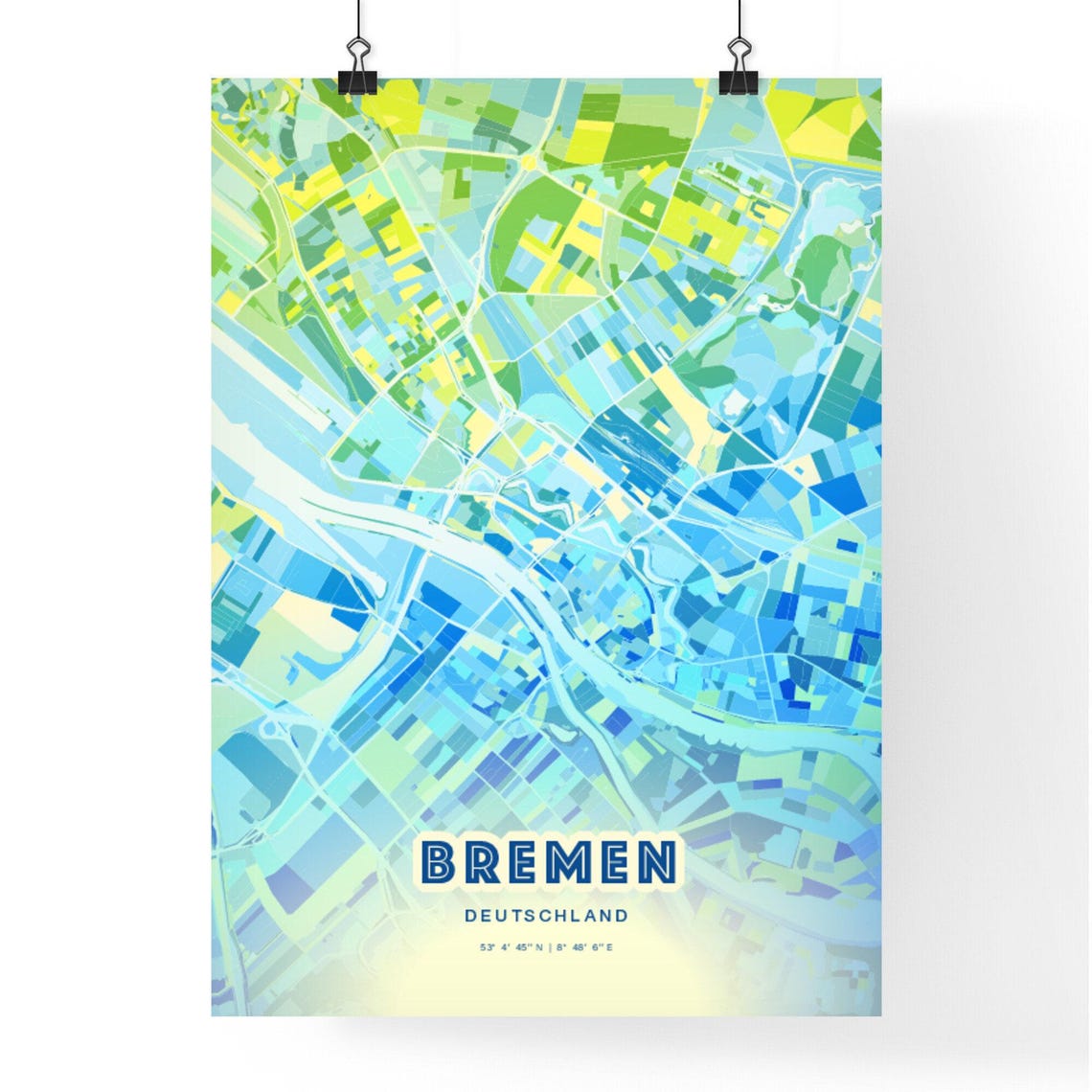 Bremen Germany Customizable City Map Poster For Home Wall Decor - Image 2