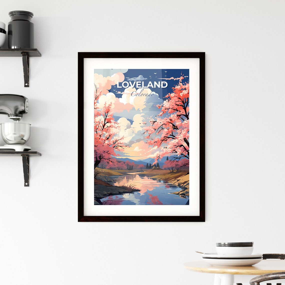 Loveland Colorado River Blossom Mountain Sunset View Travel Poster - Image 2