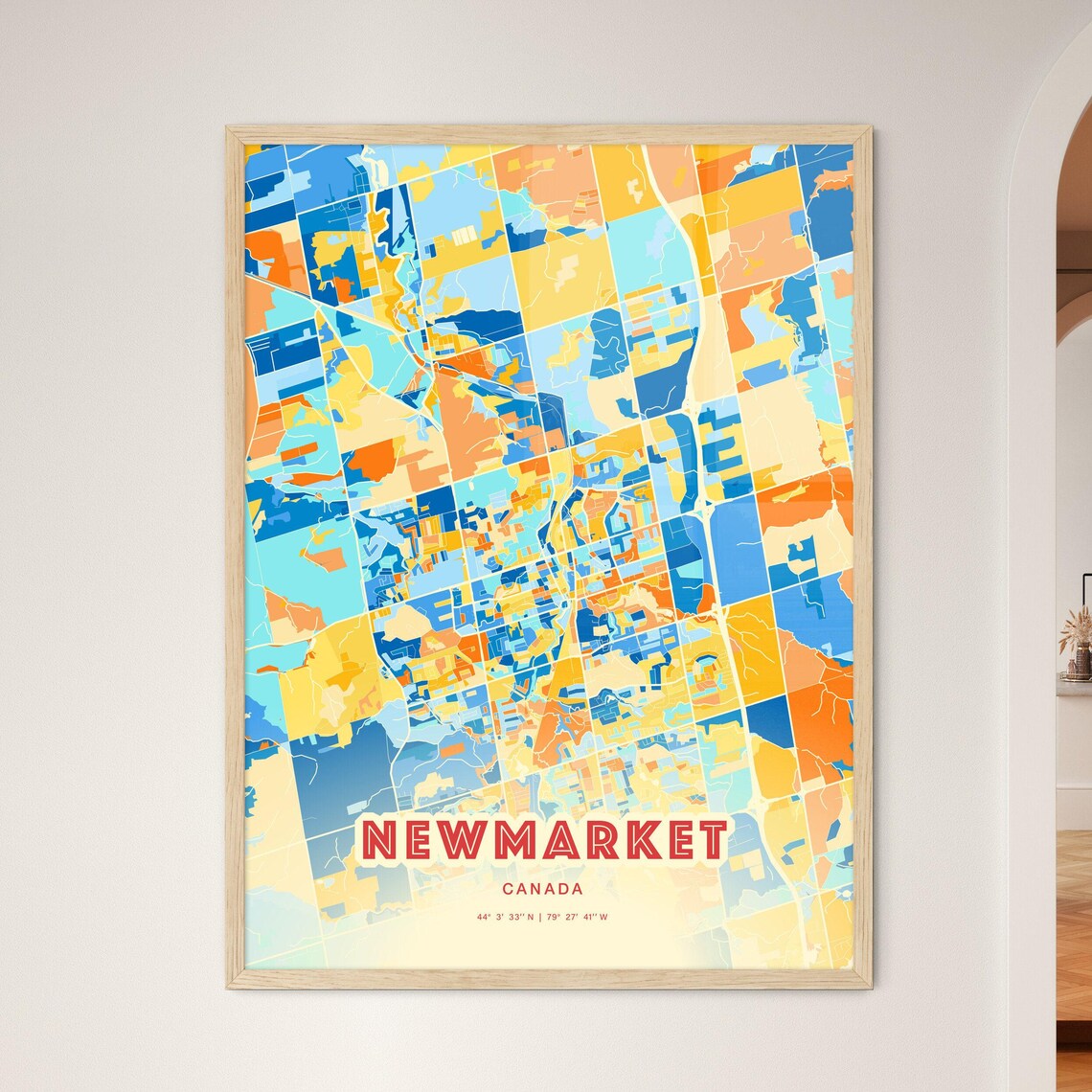 Newmarket Canada Blue Orange Street Map Art Home Decor Poster - Image 3