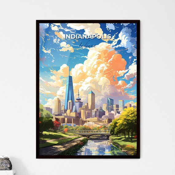 Indianapolis Indiana Skyline from the Green Park Bridge Poster