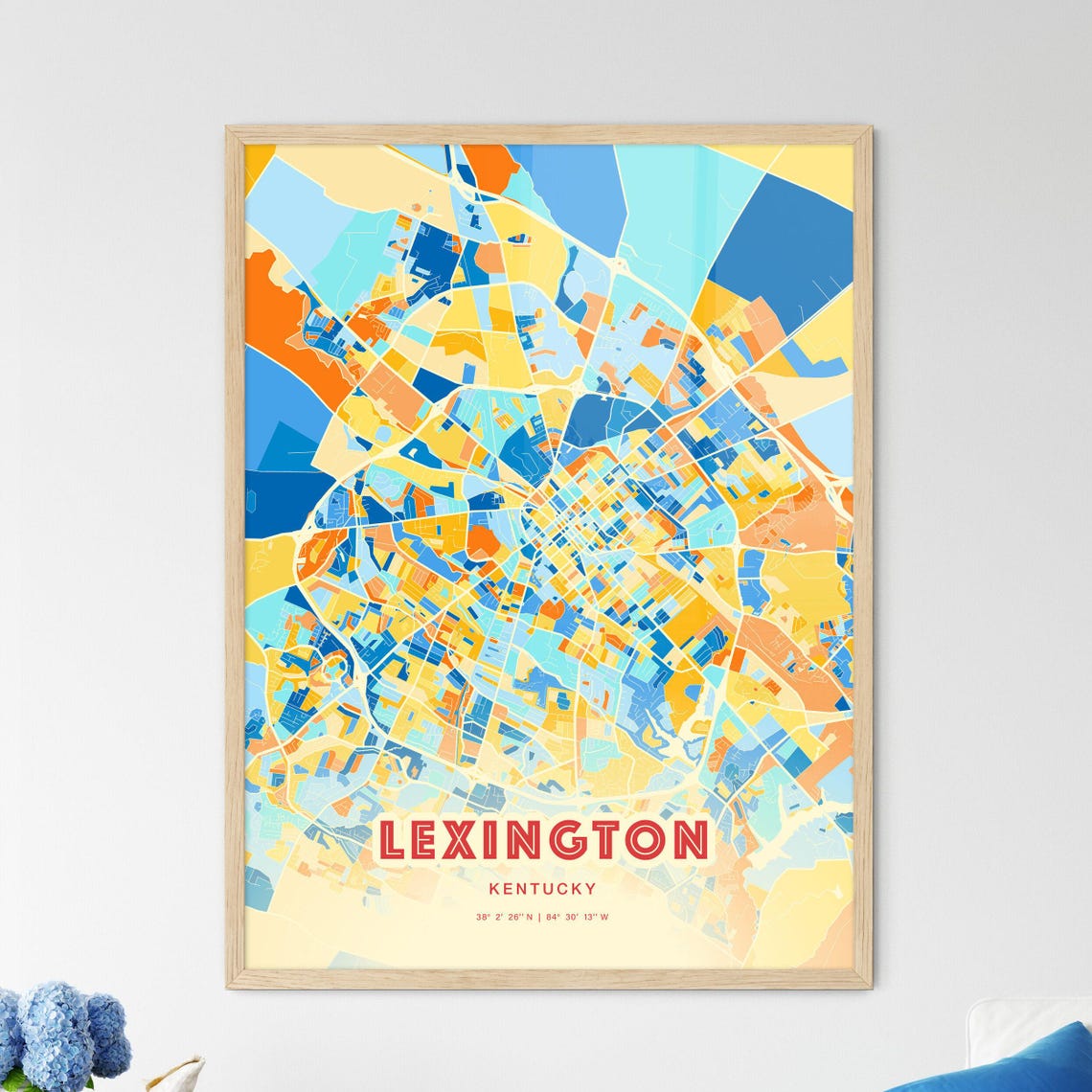 Lexington Kentucky Colorful City Map Art Coordinates Modern Poster