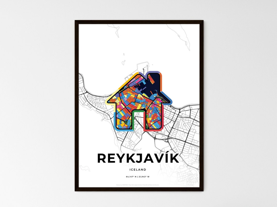Reykjavik Iceland Where It All Began Heart Map Coordinates Poster - Image 3