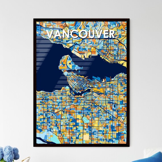 Custom Vancouver Canada Vibrant Colorful City Street Map Art Poster