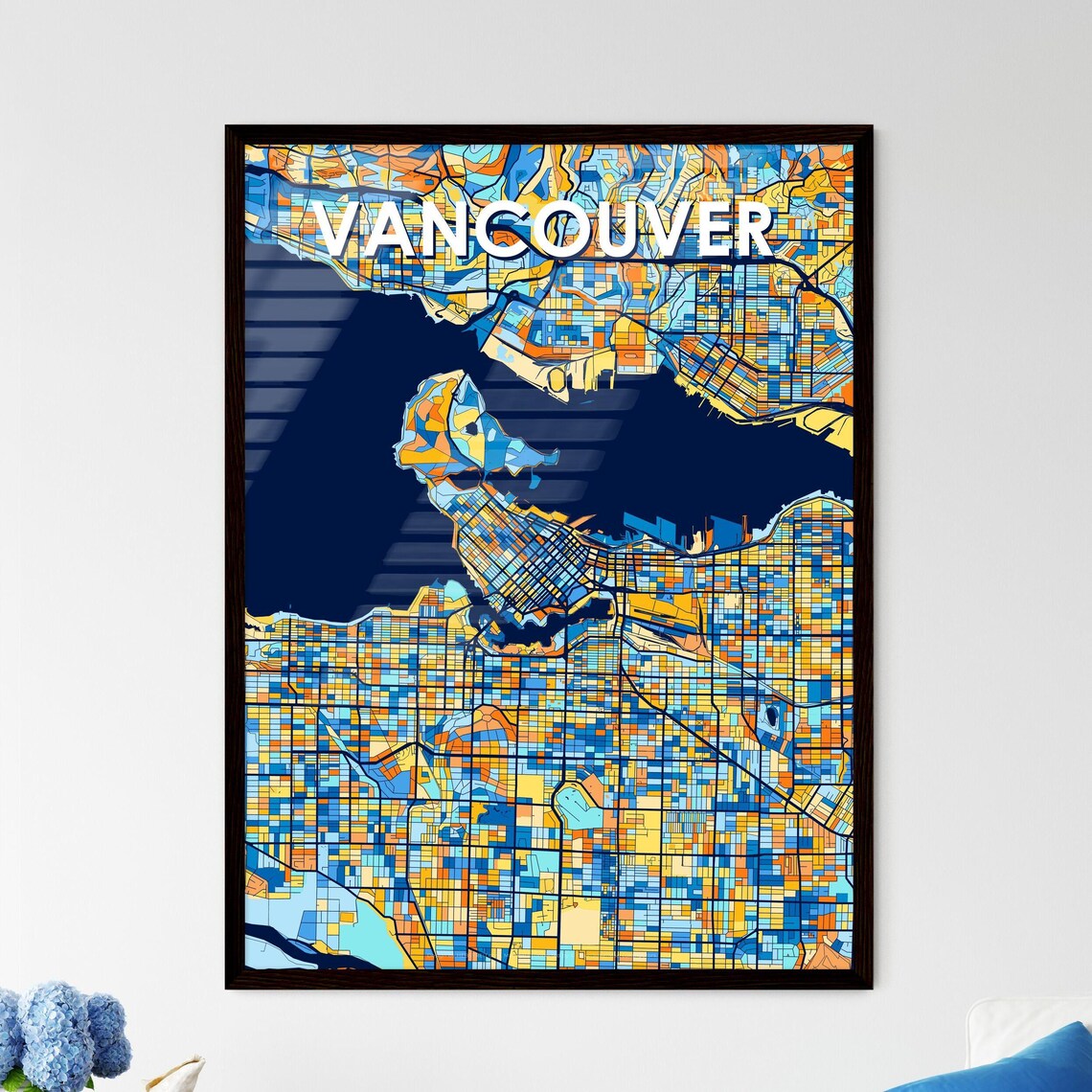 Custom Vancouver Canada Vibrant Colorful City Street Map Art Poster