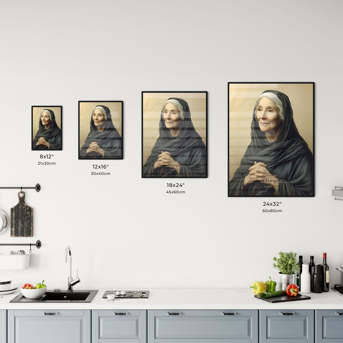 Hildegarde of Bingen Medieval Abbess Portrait Painting Poster - Image 3