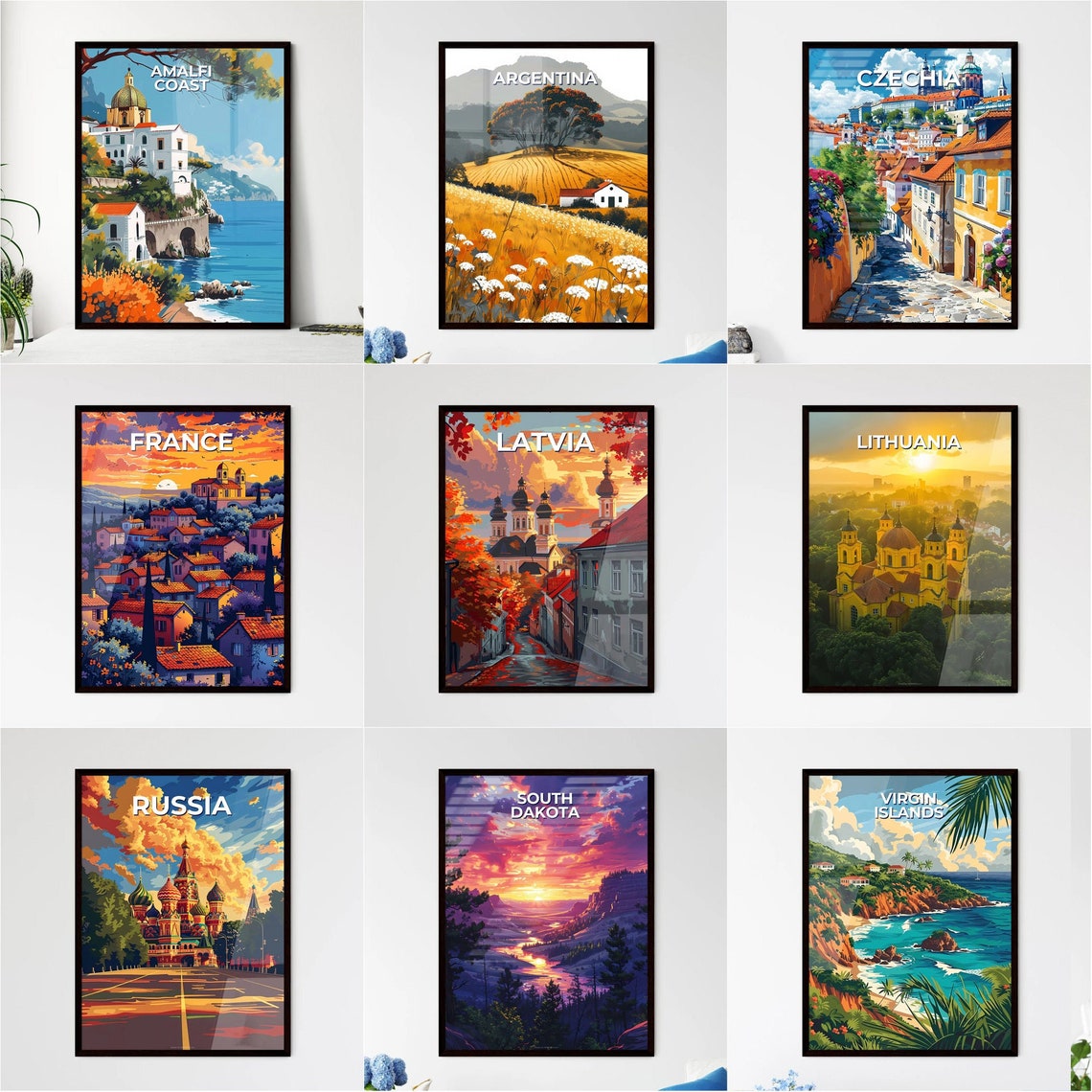 Your Travel Art Cathedral Lakeside Mountain Sunset Gift Poster - Image 2