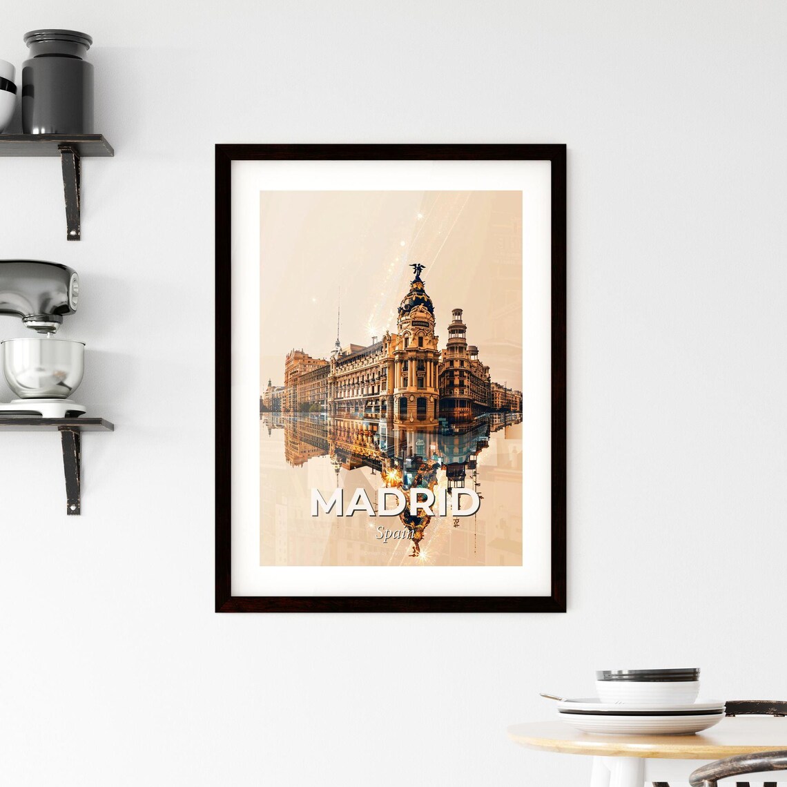 Madrid Spain Golden Domed Historic Landmark Double Exposure Poster - Image 2