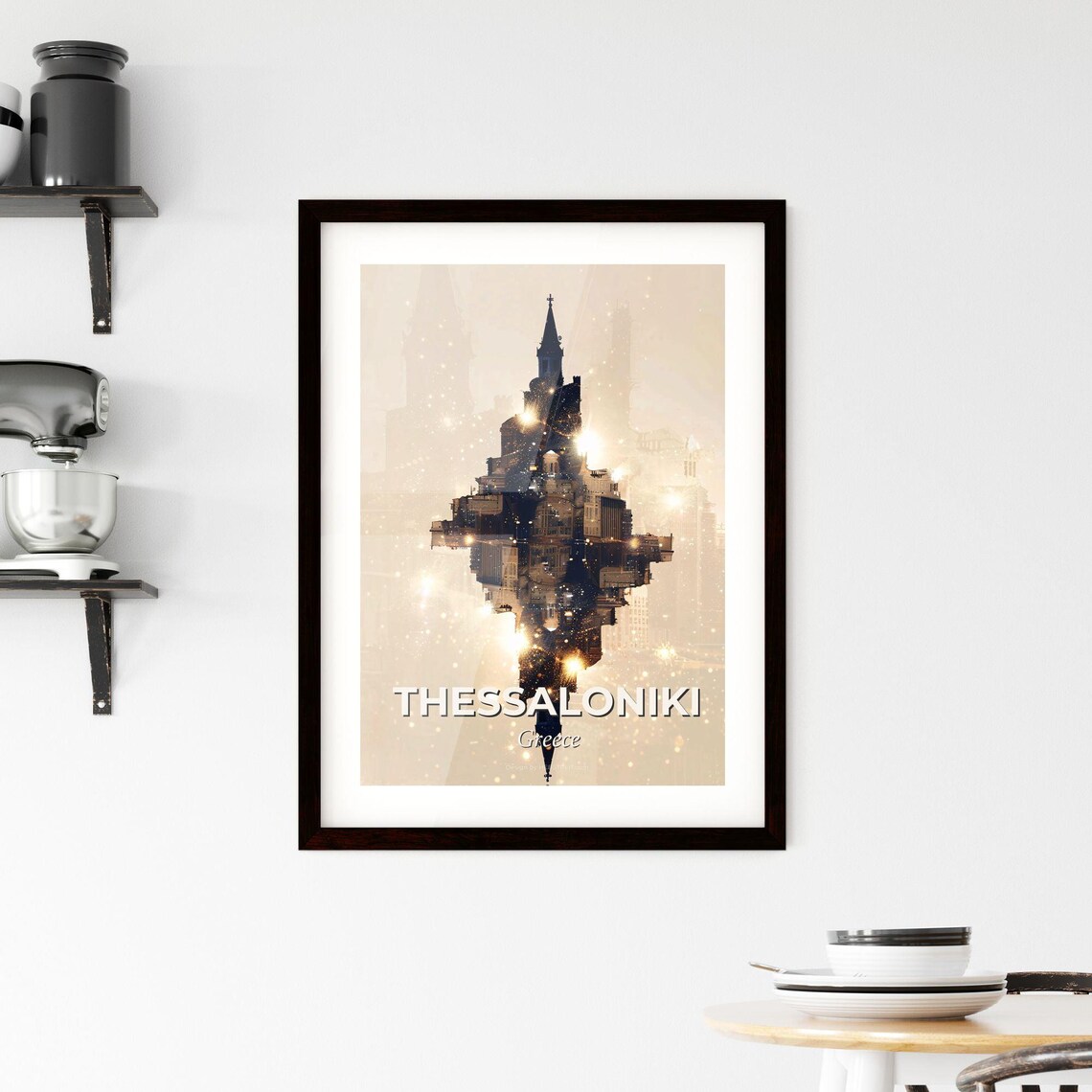 Thessaloniki Greece Skyline Silhouette City Travel Art Poster - Image 2