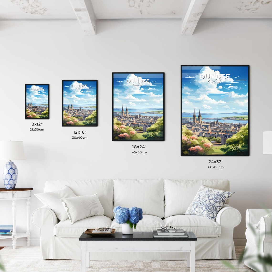 Dundee Scotland Riverside Church Spires Scenic City Travel Poster - Image 3