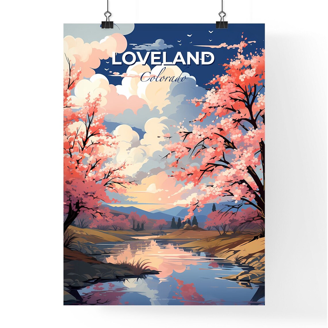 Loveland Colorado River Blossom Mountain Sunset View Travel Poster - Image 4