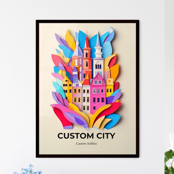 Custom City Papercut Personalized Hometown Skyline Art Print