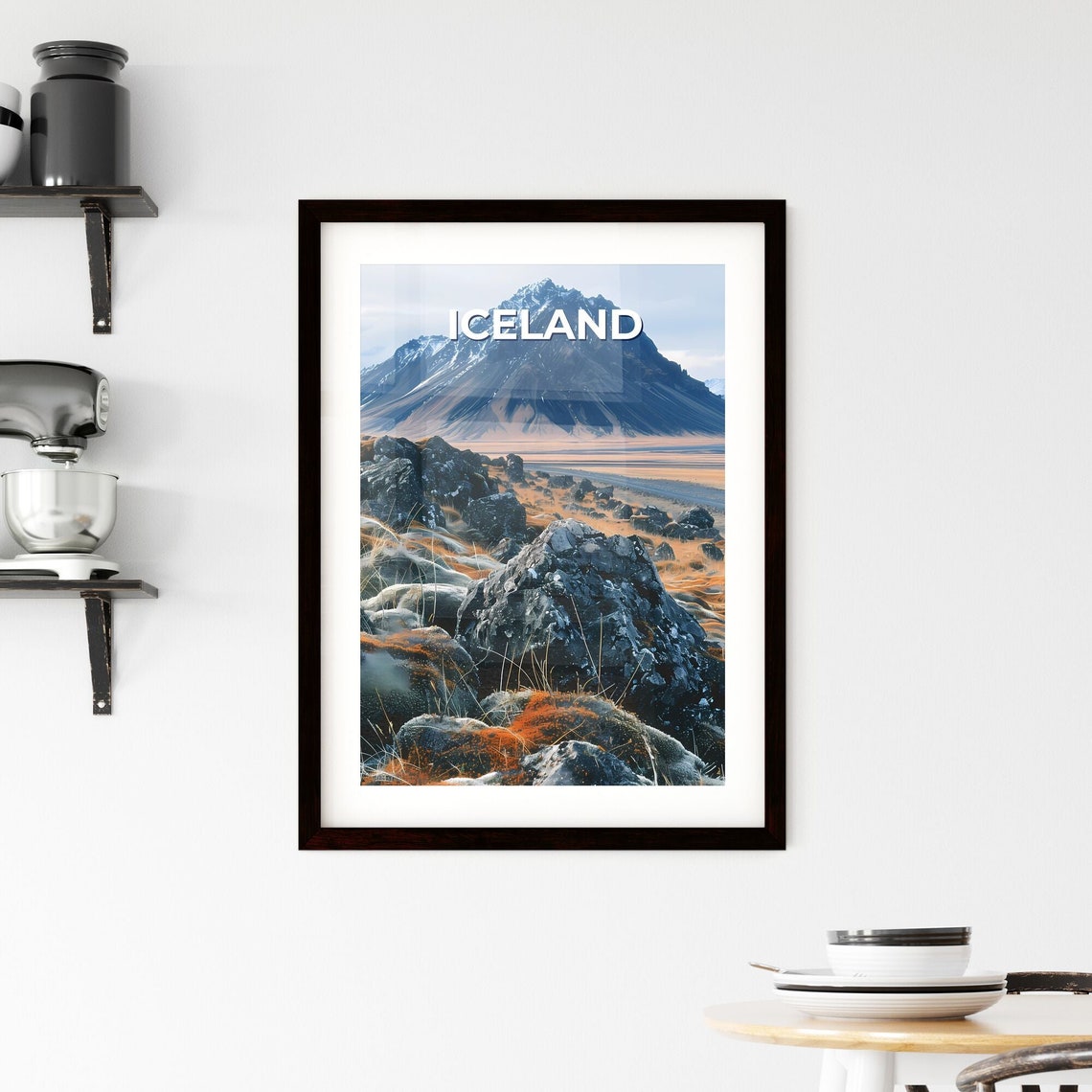 Iceland Volcanic Rock Field Mountain Moss Vintage Nature Travel Poster - Image 2