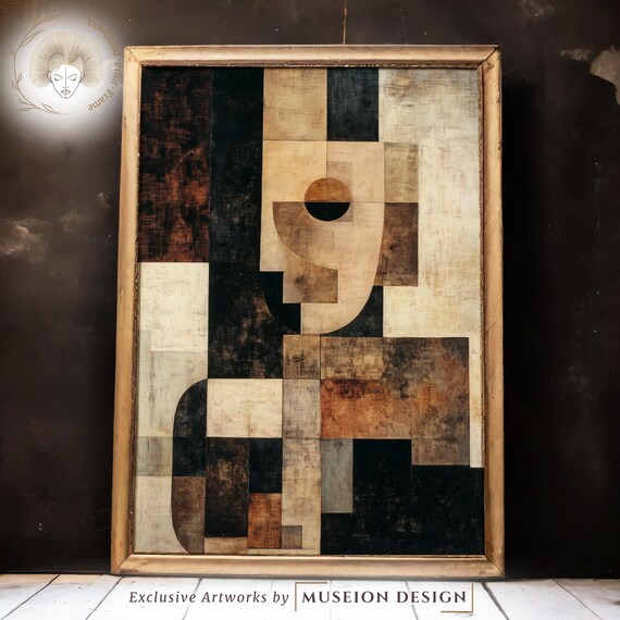 Cubist Portrait Print Geometric Abstract Face Art