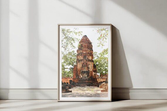 Buddha Statue Ayutthaya Temple Bangkok Thailand Street Photography Wall Art Gift Travel